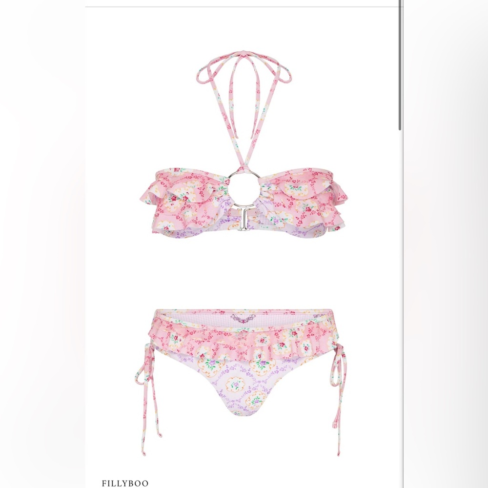 WORN ONCE fillyboo Teacup Bandeau Bikini Set Size L